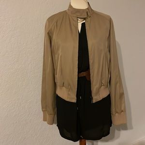 Ted Baker tan/camel Bomber jacket. Size 3 (XS/S)